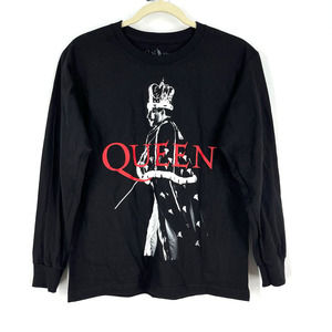 Queen Long Sleeve Black T-Shirt 100% Cotton Size XS